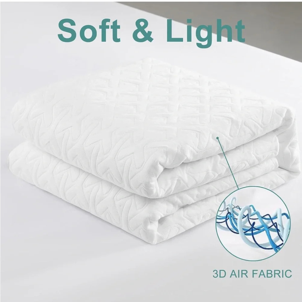 🆕 MERITLIFE Premium 100% Waterproof King Size Mattress Protector (White) - Picture 3 of 11